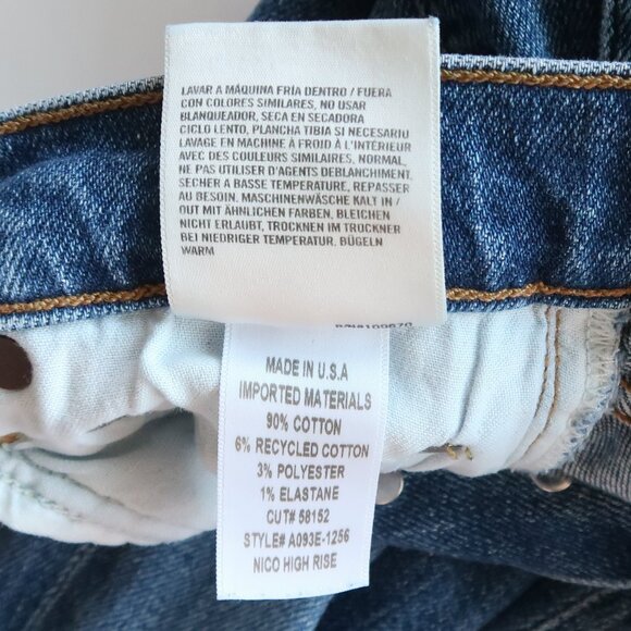 Agolde Riley High Rise Straight Leg Crop Slim Skinny Moore Blue Denim Jeans 25 - Picture 7 of 11